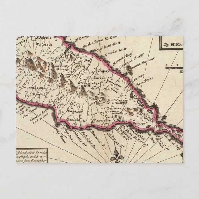 Insel St Christophers Postkarte (Vorderseite)