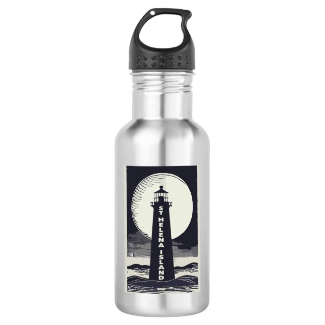 Insel St Helena Michigan Leuchtturm Moon Edelstahlflasche (Vorderseite)