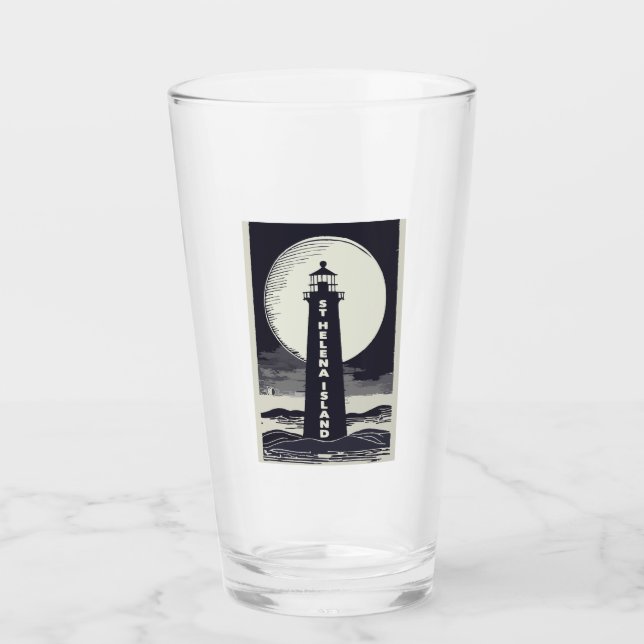 Insel St Helena Michigan Leuchtturm Moon Glas (Vorderseite)