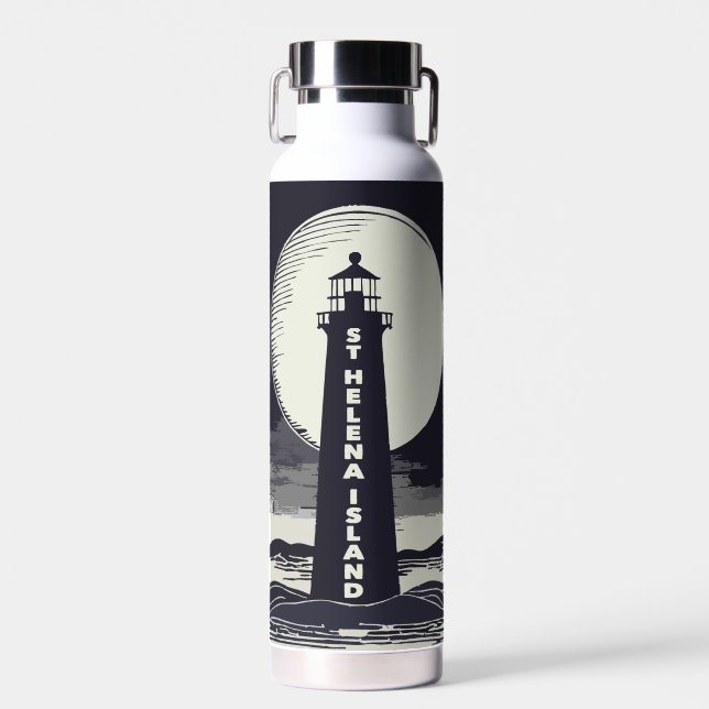 Insel St Helena Michigan Leuchtturm Moon Trinkflasche (Vorne)