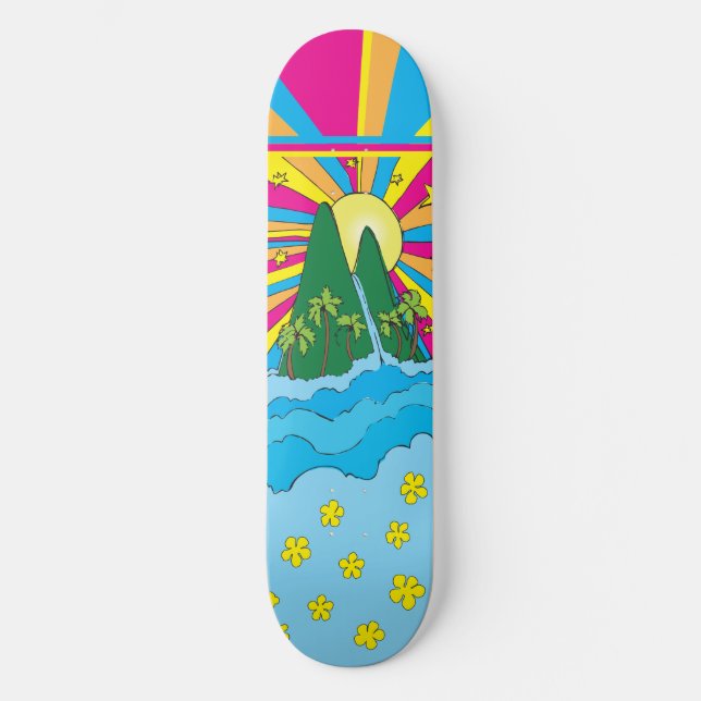 Insel Sun Skateboard (Vorderseite)