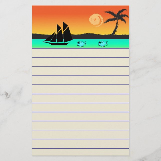Insel Sunset Briefpapier (Vorderseite)