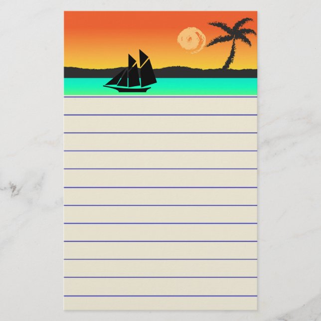 Insel Sunset Briefpapier (Vorderseite)