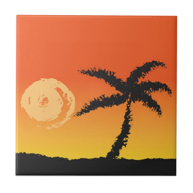 Insel Sunset Fliese (Vorderseite)