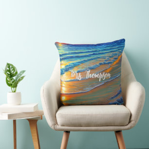 Insel Sunset mit Personalisiertem Namen Kissen