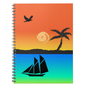 Insel Sunset Notizblock