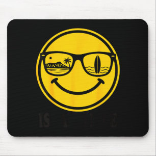 Insel-Surf-Lächeln Gesicht Sonnenbrille Strand Leb Mousepad