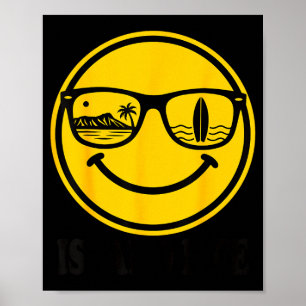 Insel-Surf-Lächeln Gesicht Sonnenbrille Strand Leb Poster