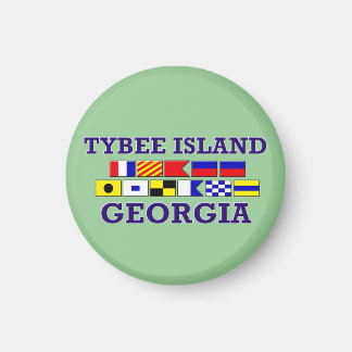 Insel Tybee Wasserflagge - Rundmagnet Magnet
