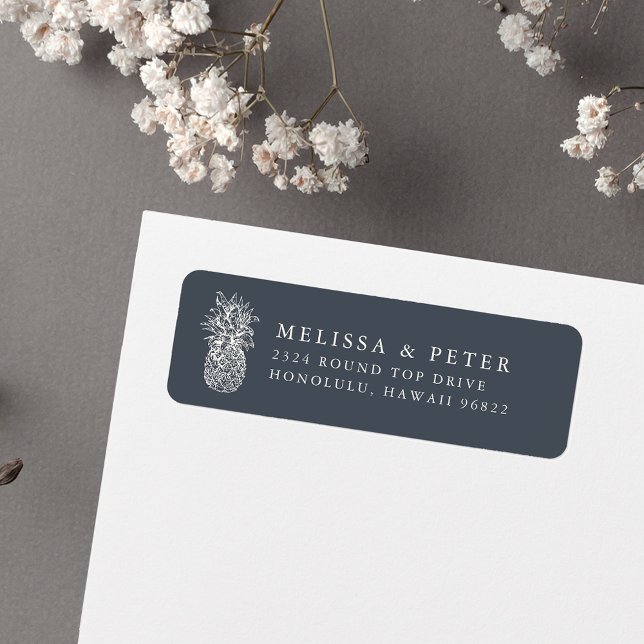 Insel Vintage Ananas-Rücksendeadresse (Von Creator hochgeladen)