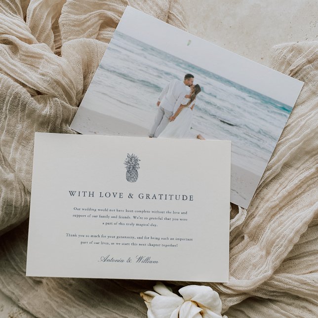 Insel Vintages Ananas Hochzeitsfest Foto Dankeskarte (Von Creator hochgeladen)