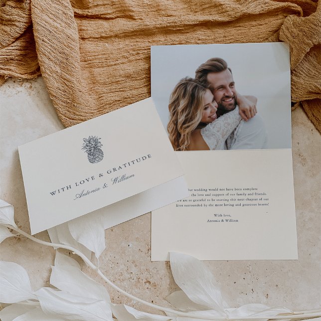 Insel Vintages Ananas Hochzeitsfest Foto Dankeskarte (Von Creator hochgeladen)