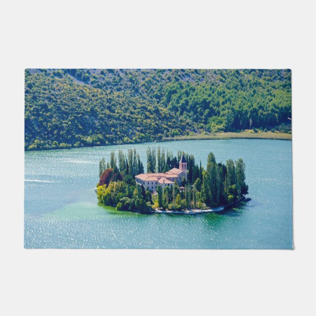 Insel Visovac Kloster in Krka NP - Kroatien Fußmatte (Vorderseite)