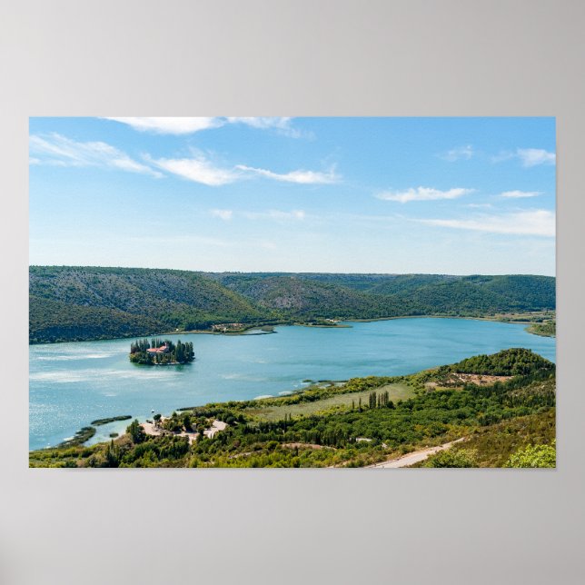 Insel Visovac Kloster in Krka NP - Kroatien Poster (Vorne)