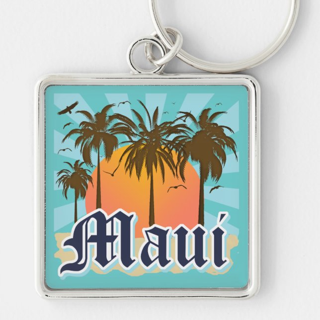 Insel von Andenken Mauis Hawaii Schlüsselanhänger (Vorne)