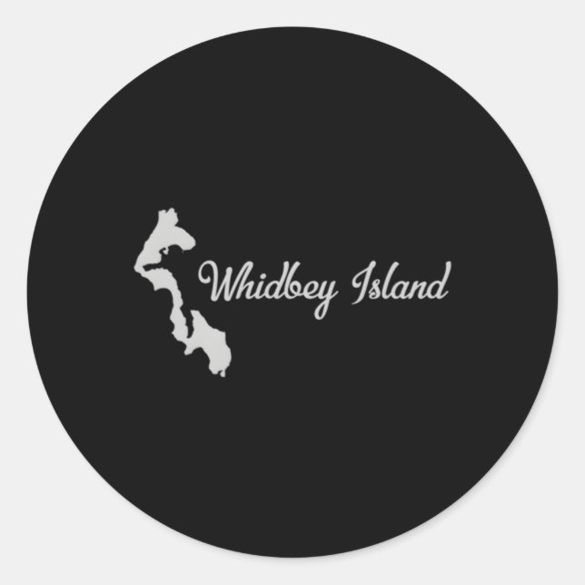 Insel Whidbey mit Karte Runder Aufkleber (Vorderseite)