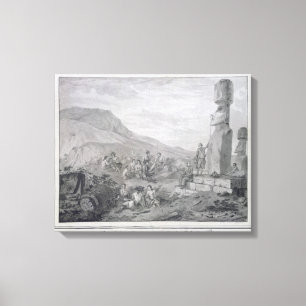 Inselbewohner u. Monumente von Osterinsel, 1786 Leinwanddruck