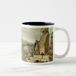 Inselbewohner und Monumente von Osterinsel Zweifarbige Tasse