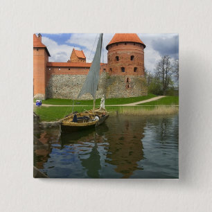 Inselburg am Galve-See, Trakai, Litauen Button