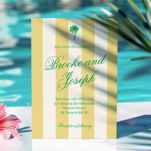 Inselhandschrift Palm Cabana Strand Retro gelb Hoc Einladung