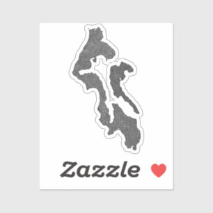 Inselkarten-Design für Whidbey Island Island Count Aufkleber