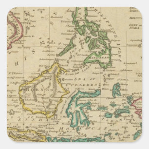 Inseln der Ostindien Quadratischer Aufkleber