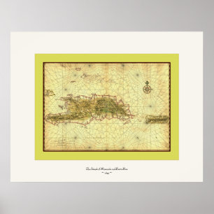 Inseln Hispaniola und Puerto Rico ~ 1639 Poster