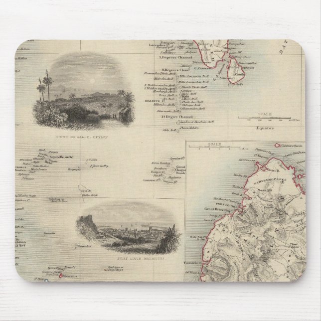 Inseln im Indischen Ozean Mousepad (Vorne)