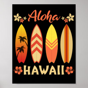 Inseln Vintage-Souvenir Aloha Hawaii Surfen Poster