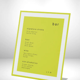 Inseln-Zitrus-Minimalist-Hochzeits-Bar-Podiumsschi Sockelschild