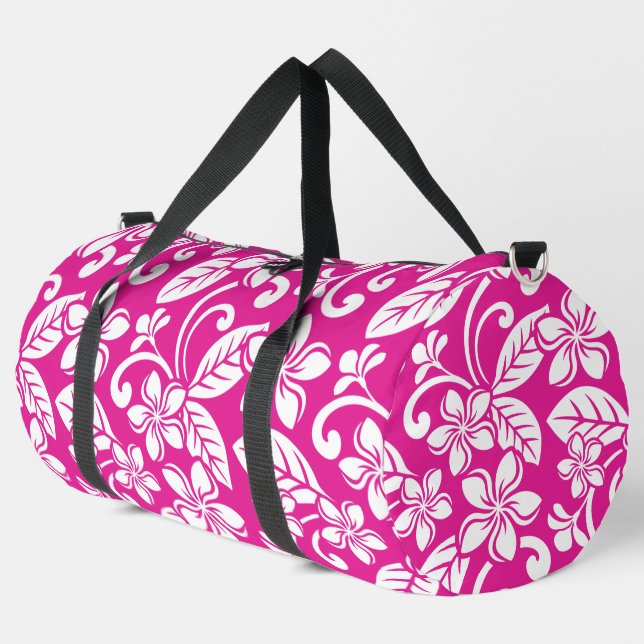 INSELPLUMERIA-MUSTER IN HOT PINK DUFFLE BAG (Linke Ecke)
