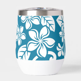 INSELPLUMERIA-MUSTER IN KARIBISCHE BLAUE