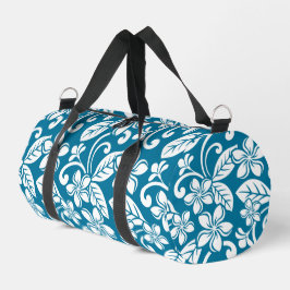INSELPLUMERIA-MUSTER IN KARIBISCHE BLAUE DUFFLE BAG