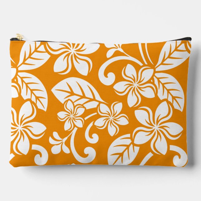 INSELPLUMERIA-MUSTER IN ORANGE ZUBEHÖRTASCHE (Vorderseite)