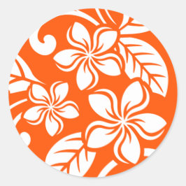INSELPLUMERIA (SEHR ORANGE) RUNDER AUFKLEBER