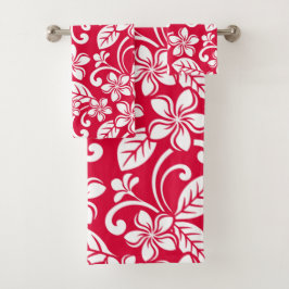 INSELPLUMERIE (ROT IN STRAWBERRY) BADHANDTUCH SET