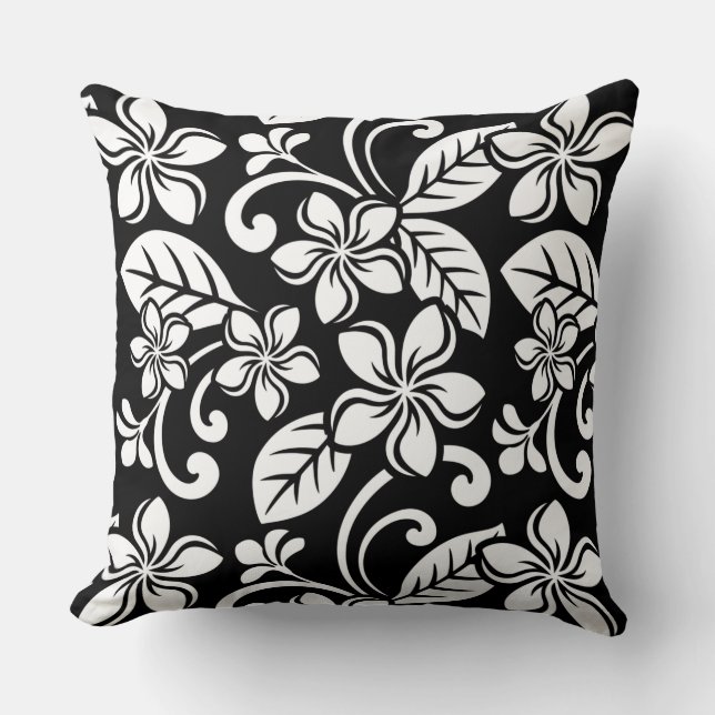 INSELPLUMERIE (SCHWARZ) KISSEN (Vorderseite)