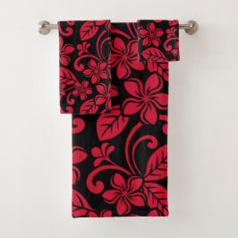 INSELPLUMERIE (SCHWARZ/ROT) BAD TOWEL SET