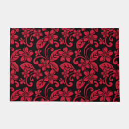 INSELPLUMERIE (SCHWARZ/ROT) FUßMATTE