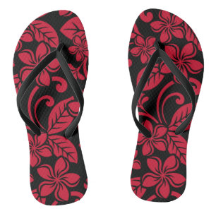 INSELPLUMERIE (SCHWARZ/ROT) Paar Flip Flops