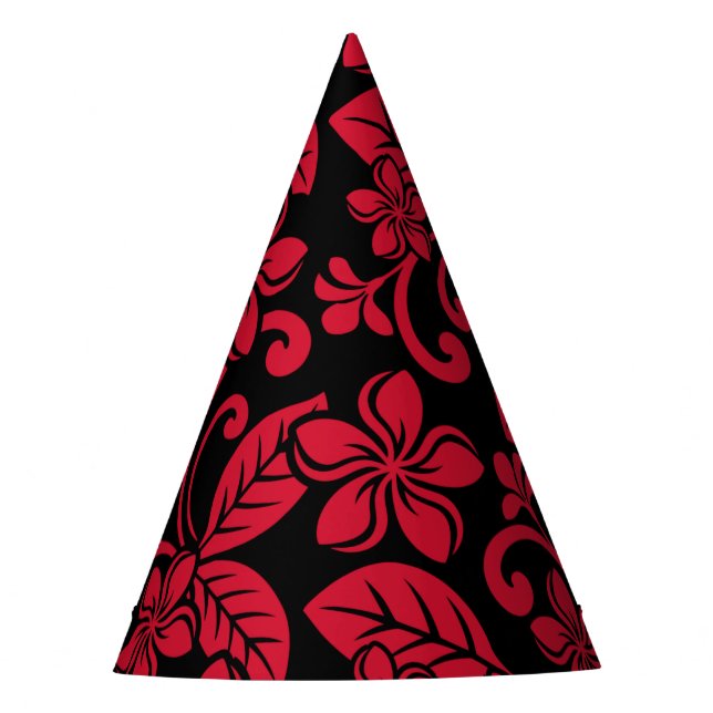 INSELPLUMERIE (SCHWARZ/ROT) PARTYHÜTCHEN (Vorderseite)
