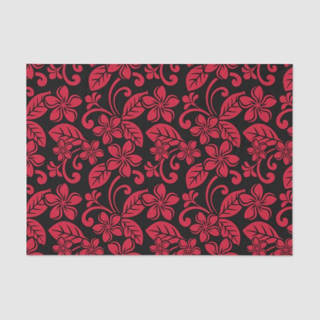 INSELPLUMERIE (SCHWARZ/ROT) SEIDENPAPIER (Vorderseite)