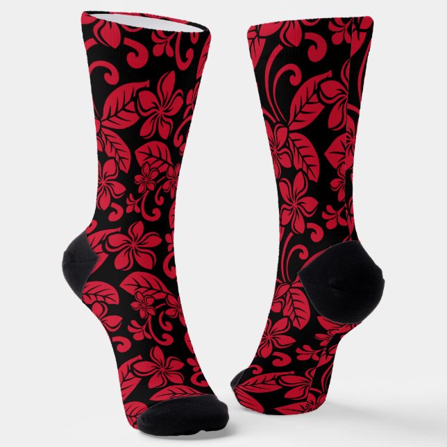 INSELPLUMERIE (SCHWARZ/ROT) SOCKEN (Gewinkelt)