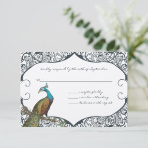 Inséparable Whimsical Peacock de la Marine RSVP