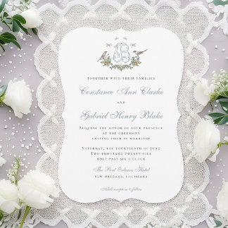 Inséparables "B" Faire-part de mariage Monogramme