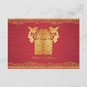 Inséparables chinois Double Bonheur Cartes RSVP