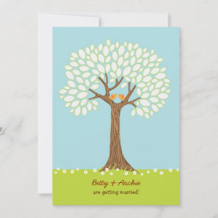 Inséparables dans un Faire-part de mariage d'arbre
