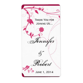 Inséparables en Étiquette de vin rose et blanc