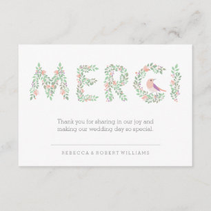 Inséparables et lettres Merci