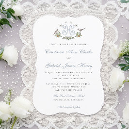 Inséparables "H" Faire-part de mariage Monogramme